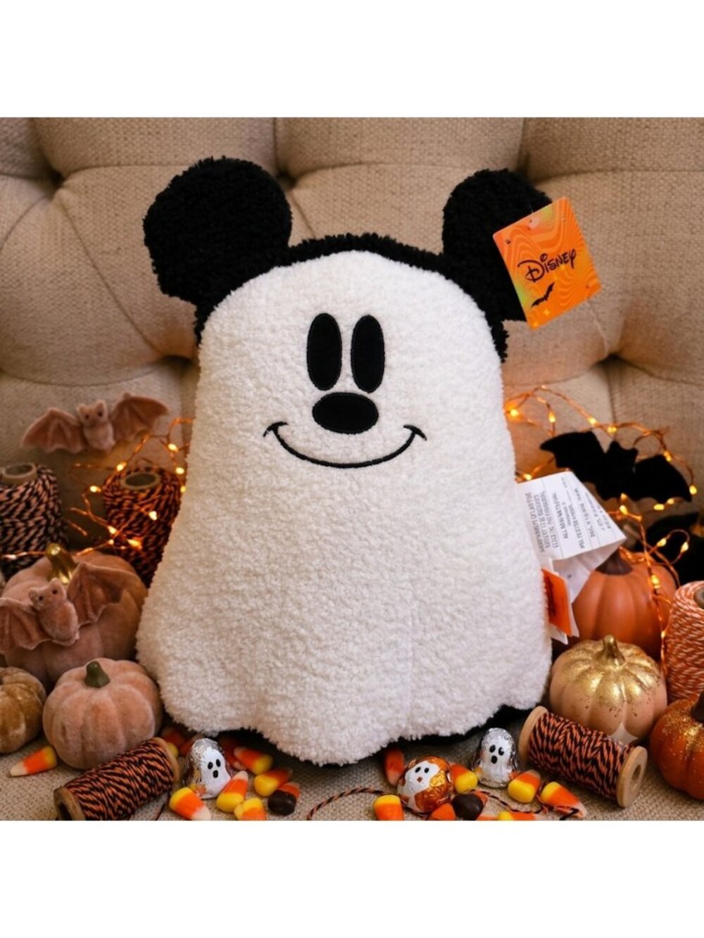 Mickey Mouse Ghost Halloween Pillow Disney X Aldi Decor Plush 2026 13 Inches